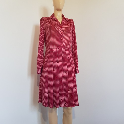 Blusenkleid plissee 70er - blusenkleid,